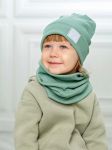 Купить Детская шапочка и снуд зелёный - Цена 950 руб.